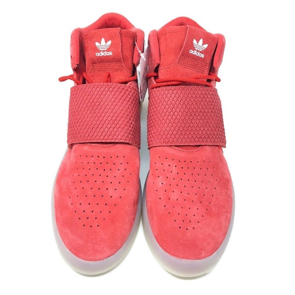 ADIDAS TUBULAR INVADER STRAP NEW MEN'S RED SUEDE - Picture 2 of 2